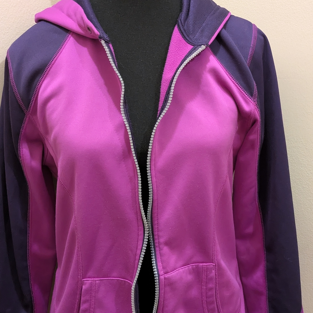 Reebok Purple and Pink Athletic Jacket with Hood